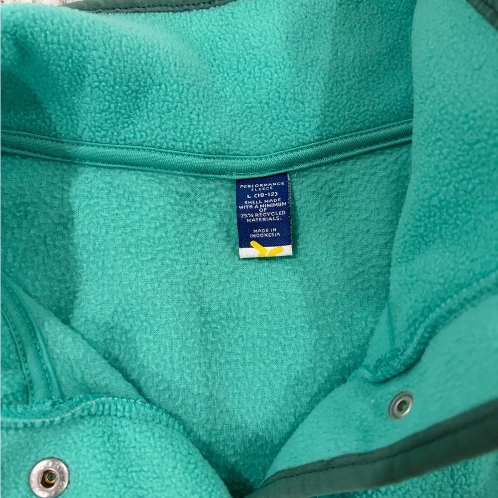 Girls Old Navy Teal Fleece Snap‎ Button Sweatshirt Size L 10–12